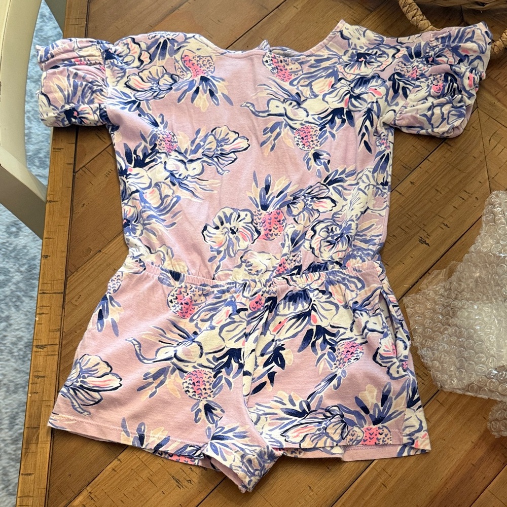 Lilly Pulitzer Pink Floral Girls Romper